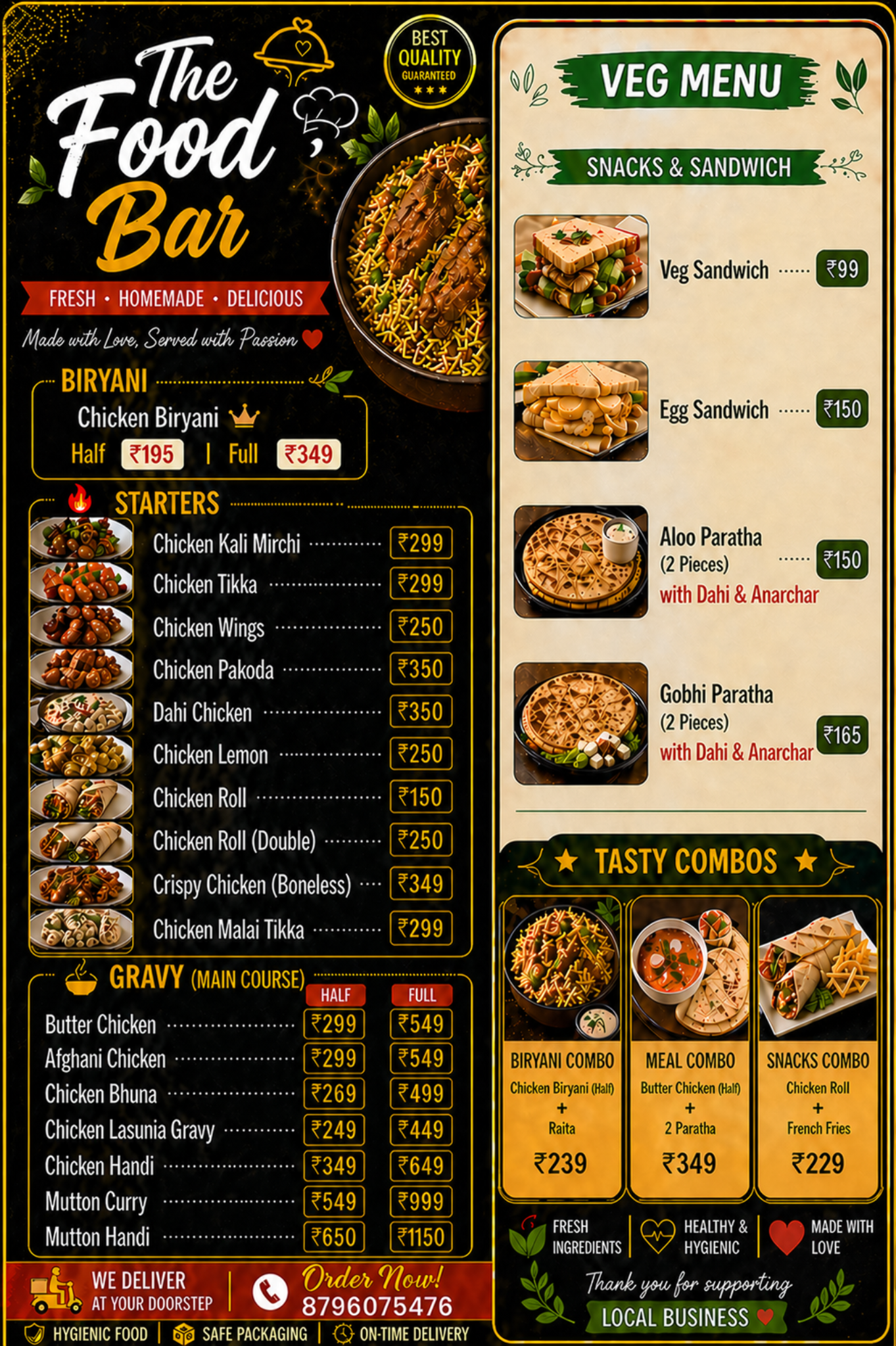 The Food Bar Kitchen menu